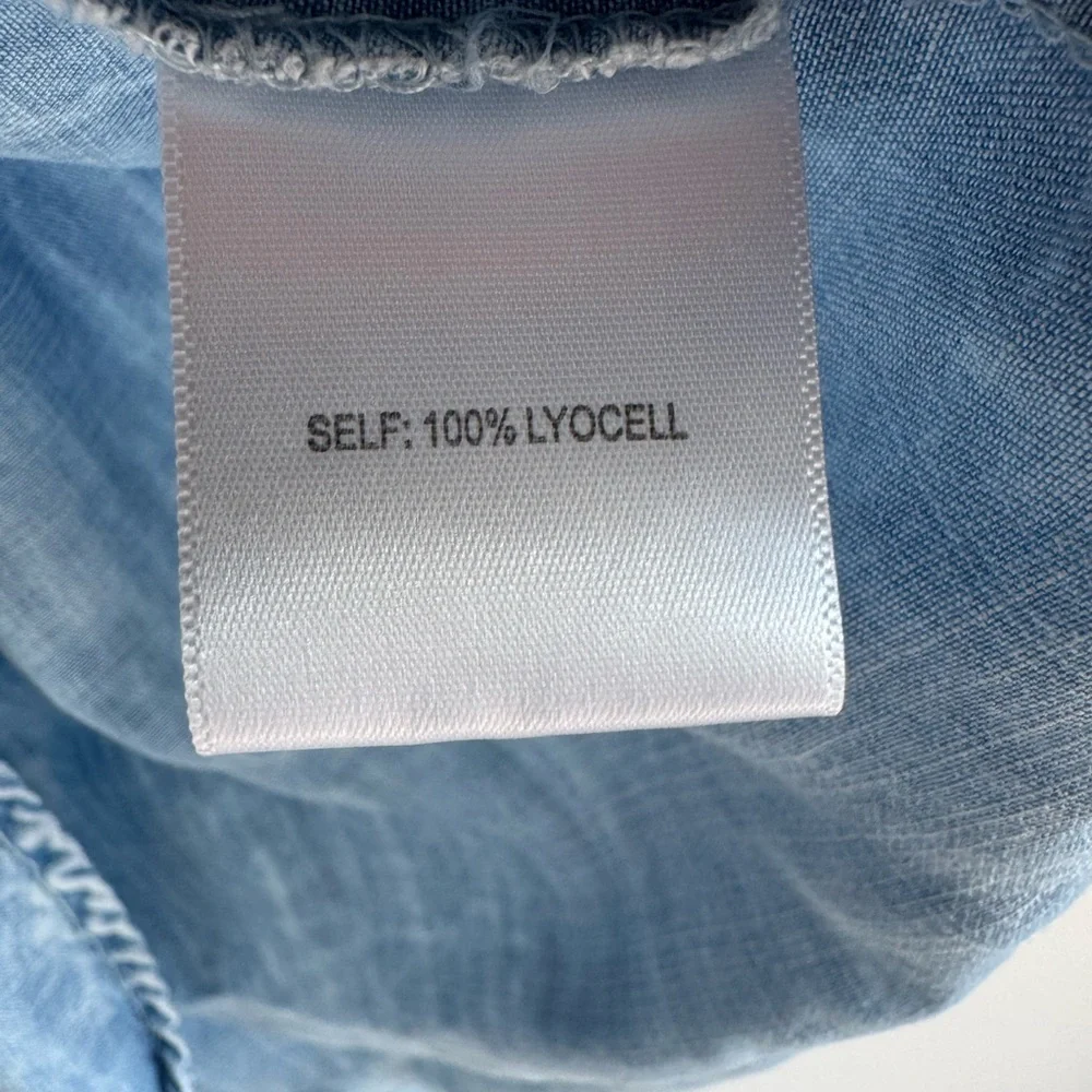 Women's Light Blue Denim Blouse - Picture 5 of 5